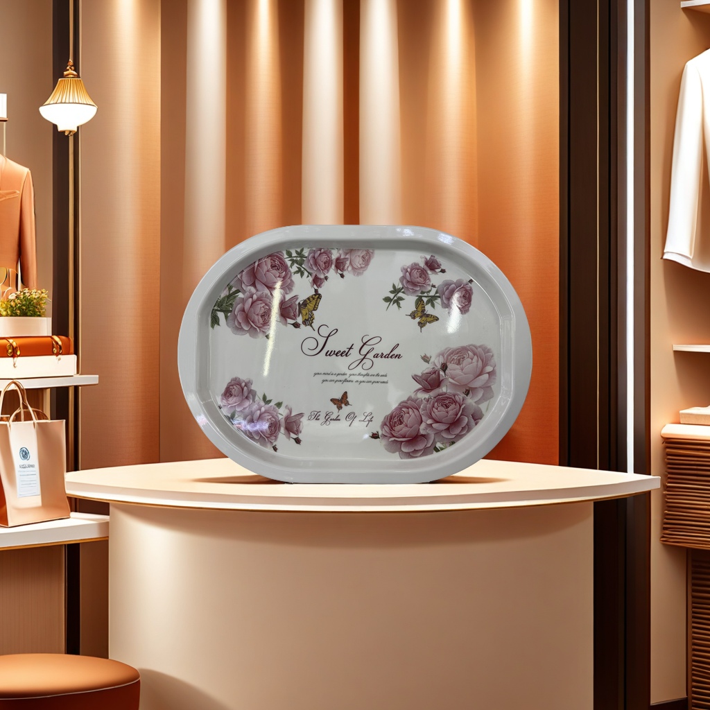 盘子/餐具餐盘/金色不锈钢盘/碗碟盘子/陶瓷韩盘细节图