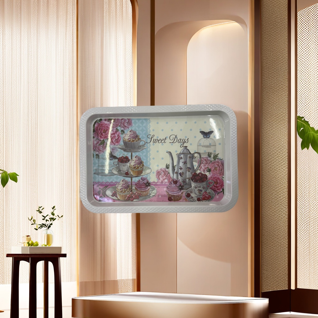 18寸美耐皿欧美风格超大号餐盘 高端餐具套装 家用饭盘耐热细节图