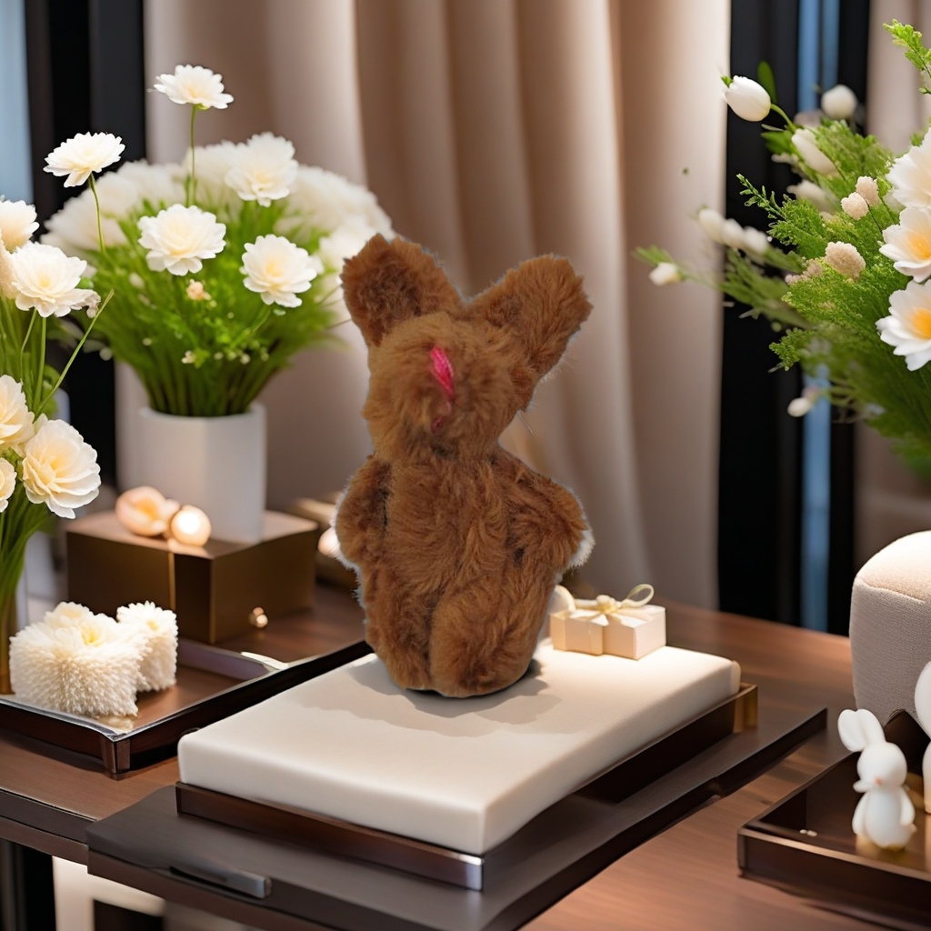 Multicolored plush rabbit toys Specification image