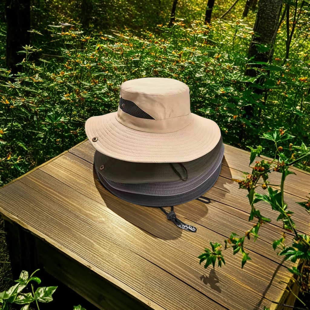 夏季户外透气大檐防晒遮阳帽 大头围钓鱼帽印字款 丛林探险渔夫帽 其他分类新款上市