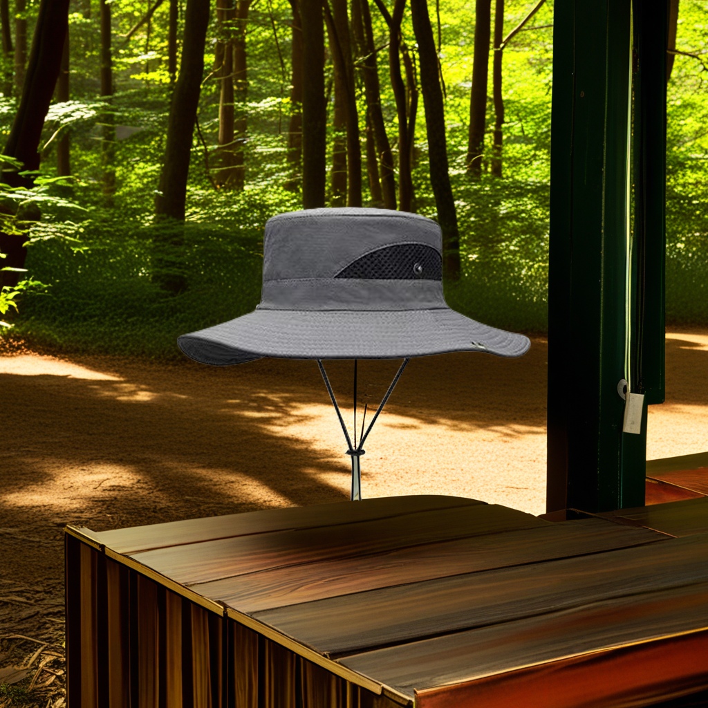 New styles of summer outdoor breathable wide-brimmed sun protection hats, large-head fishing hats, printed jungle adventure fisherman hats and other categories are now available details Picture