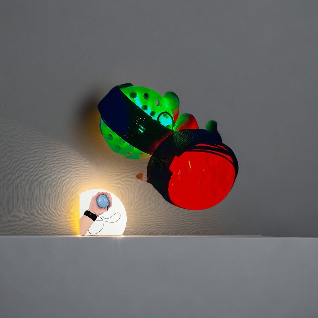 Children's special luminous wrist elastic ball with rope, swing ball, wrist strength ball, throw back force ball, stress-relieving wonder, luminous toy, fun sports, wrist strength training ball details Picture