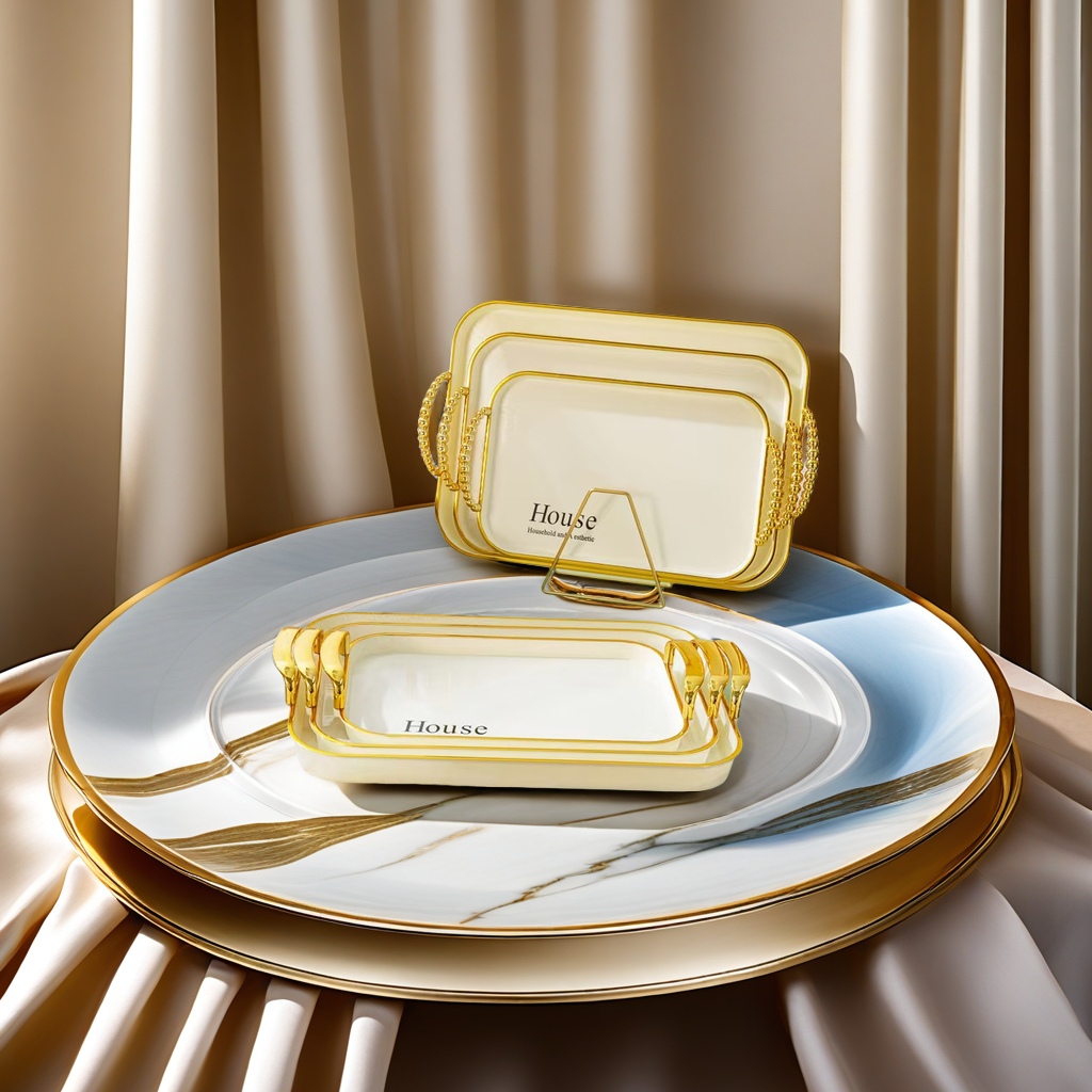 金边轻奢餐盘细节图