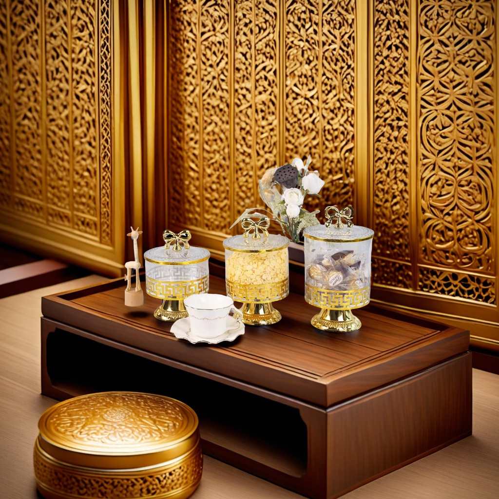 中东金色糖果罐细节图