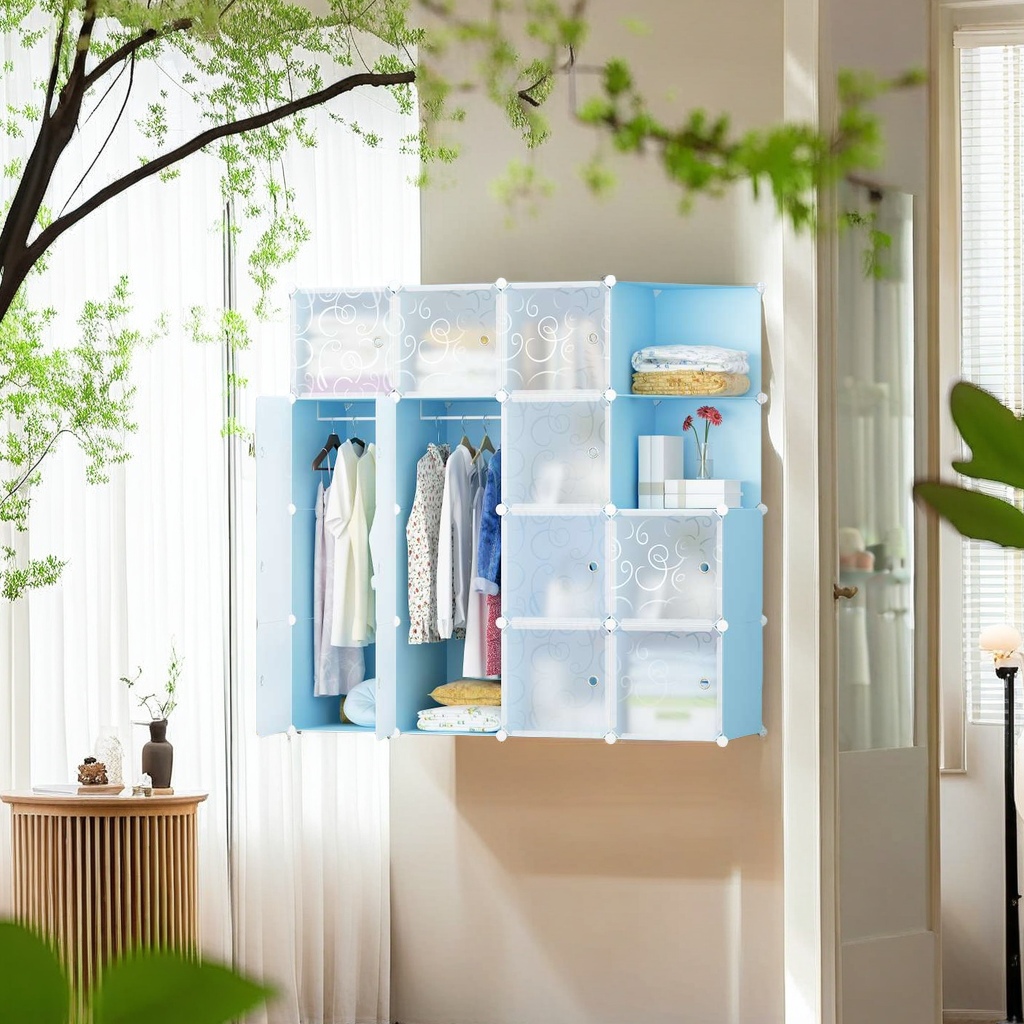 塑料组合衣柜白底实物图