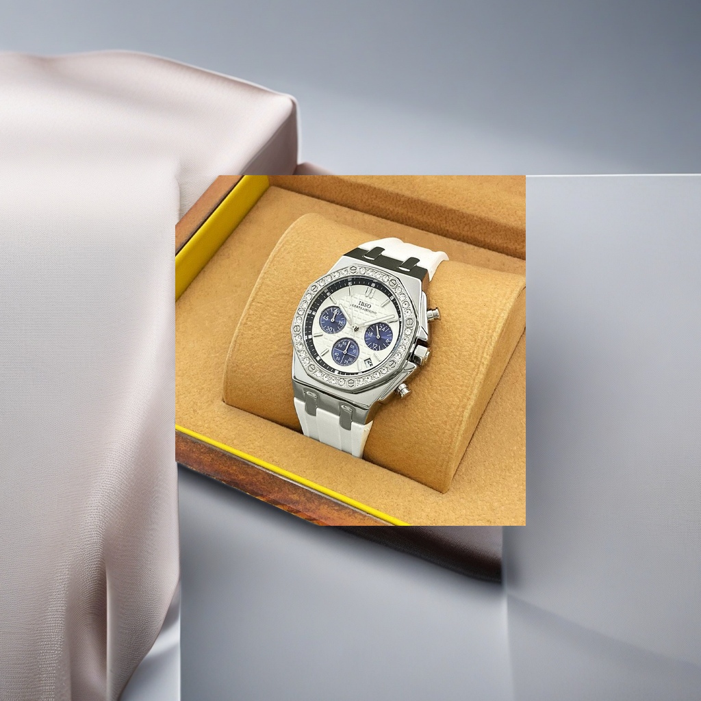 IBS Aubisino O fashionable silicone watch with diamond-encruted large dial, multi-functional trendy unisex watch, bestseller on Douyin Live streaming, quartz movement for precise timekeeping Application Scenario