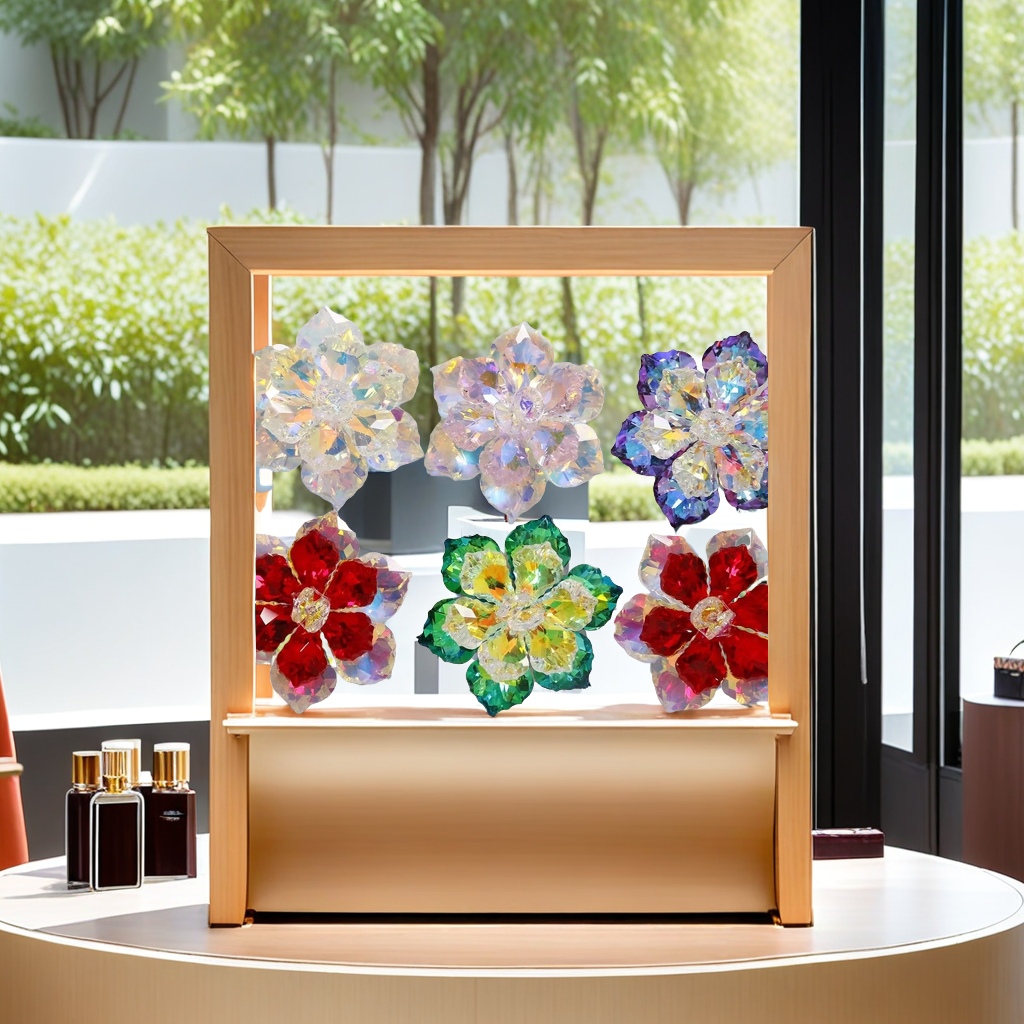 The most popular and dazzling crystal flower jewelry, exquisite handicrafts, gifts, decorations, high-end jewelry, and jewelry box packaging Specification image