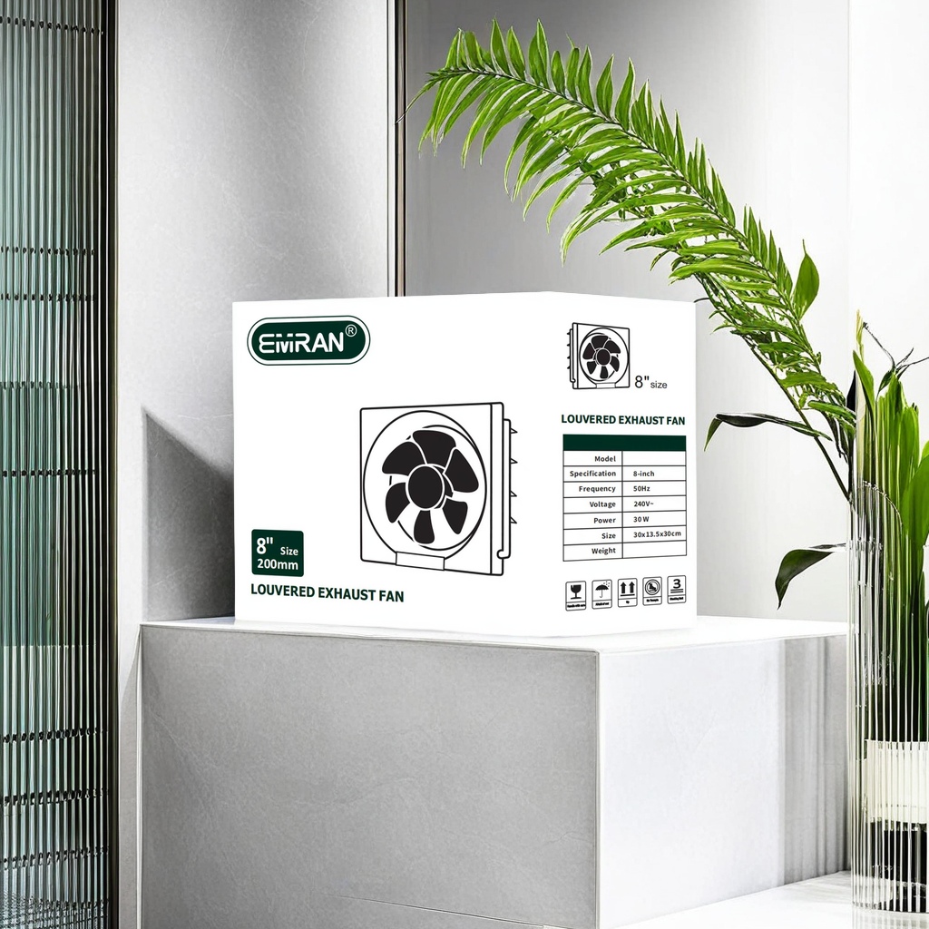 Kitchen exhaust fan, household ventilation fan, high-efficiency kitchen exhaust fan, silent, large air volume, rapid ventilation, improving kitchen air quality Application Scenario