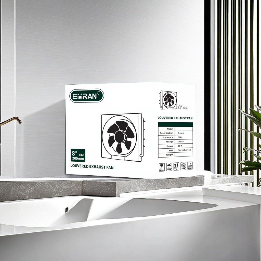 Kitchen exhaust fan, household ventilation fan, high-efficiency kitchen exhaust fan, silent, large air volume, rapid ventilation, improving kitchen air quality Specification image