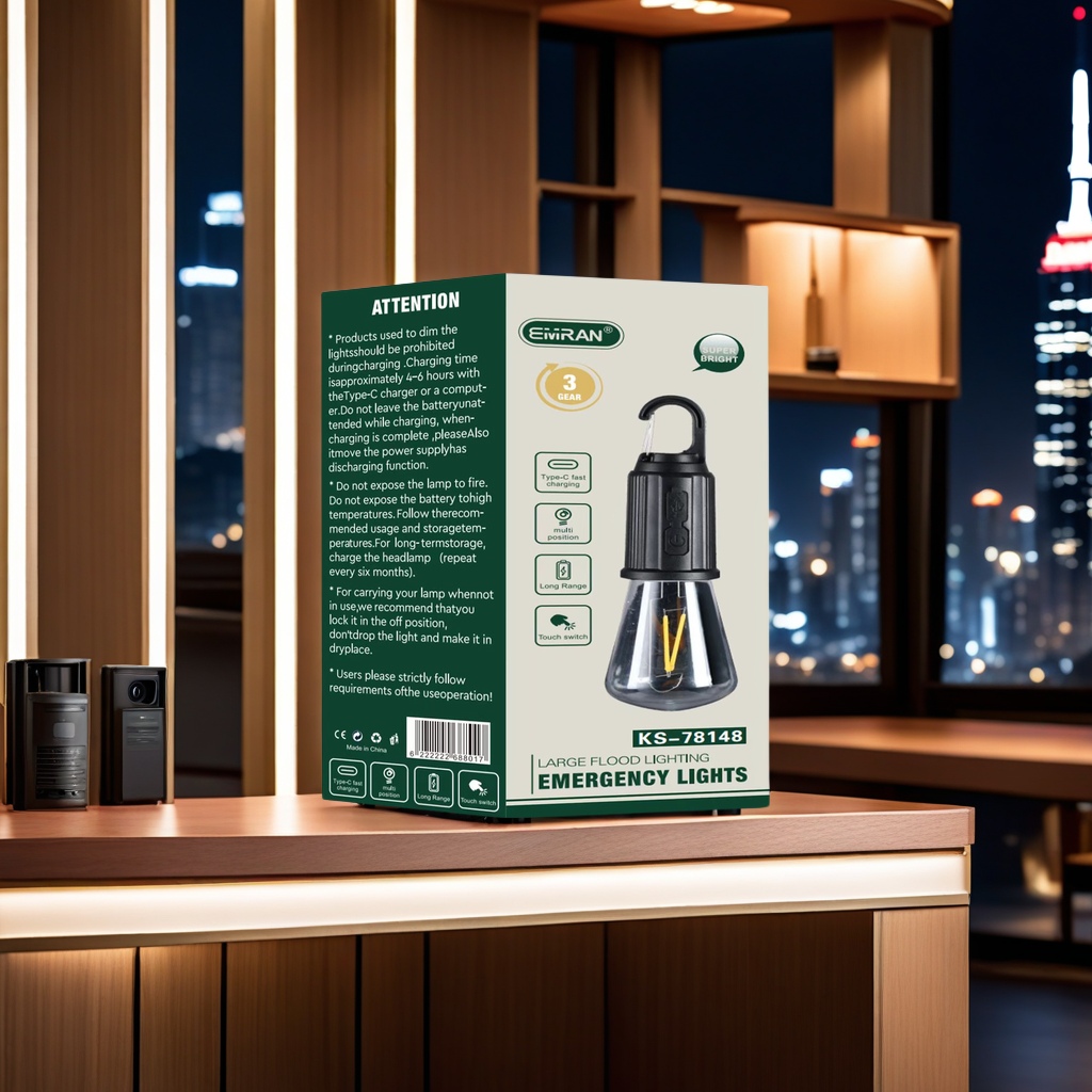 Solar bulb, charging lamp, emergency light, integrated plug-in with lamp function, environmentally friendly and energy-saving charging lamp, suitable for both outdoor and indoor use Application Scenario