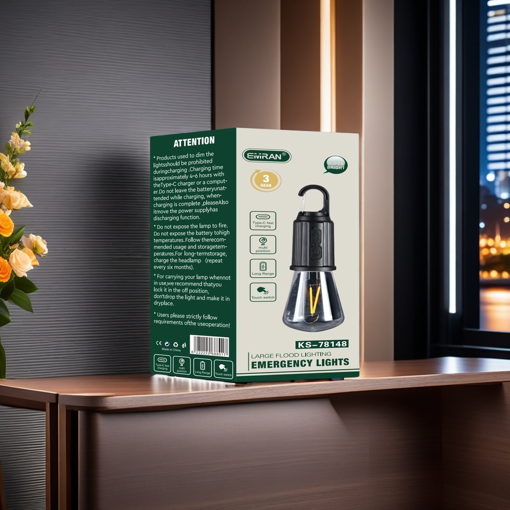 Solar bulb, charging lamp, emergency light, integrated plug-in with lamp function, environmentally friendly and energy-saving charging lamp, suitable for both outdoor and indoor use
