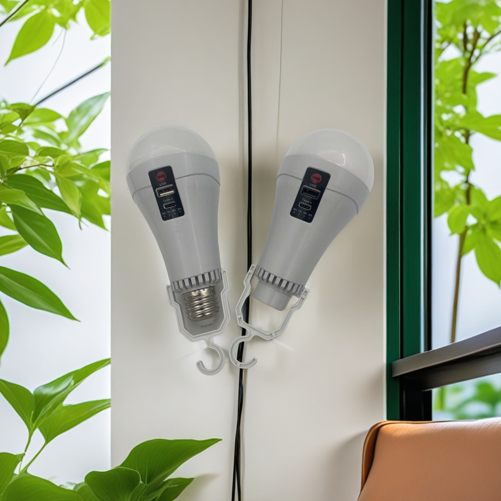 Solar bulb, charging lamp, emergency light, charging lamp, plug-in with light, environmentally friendly and energy-saving, bright, safe and reliable