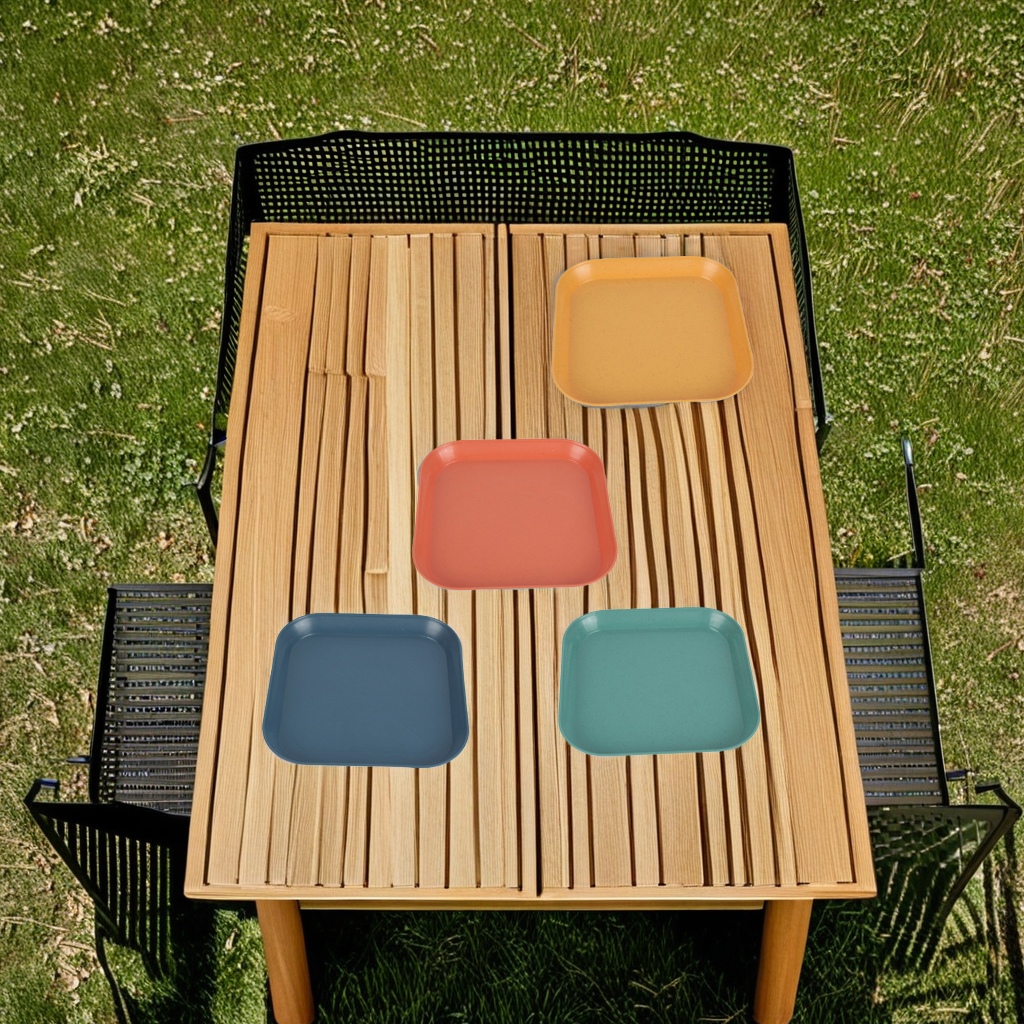 Nordic style cross-border wheat straw square dish household bone spitting dish fruit snack dish Plastic plate wholesale environmentally friendly material small plate full figure