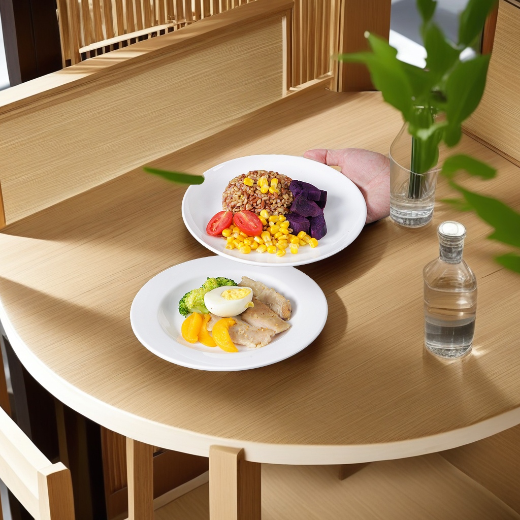 Melamine material white round dish imitation porcelain sense hot pot restaurant special restaurant buffet fast food dishes durable and easy to clean Specification drawing