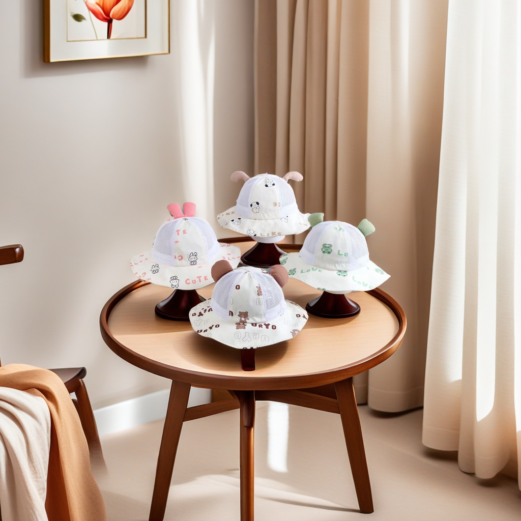 婴儿帽子 渔夫帽款 儿童沙滩帽 适合出游 防晒保护 宝宝头部安全 婴儿渔夫帽 精选材质舒适透气