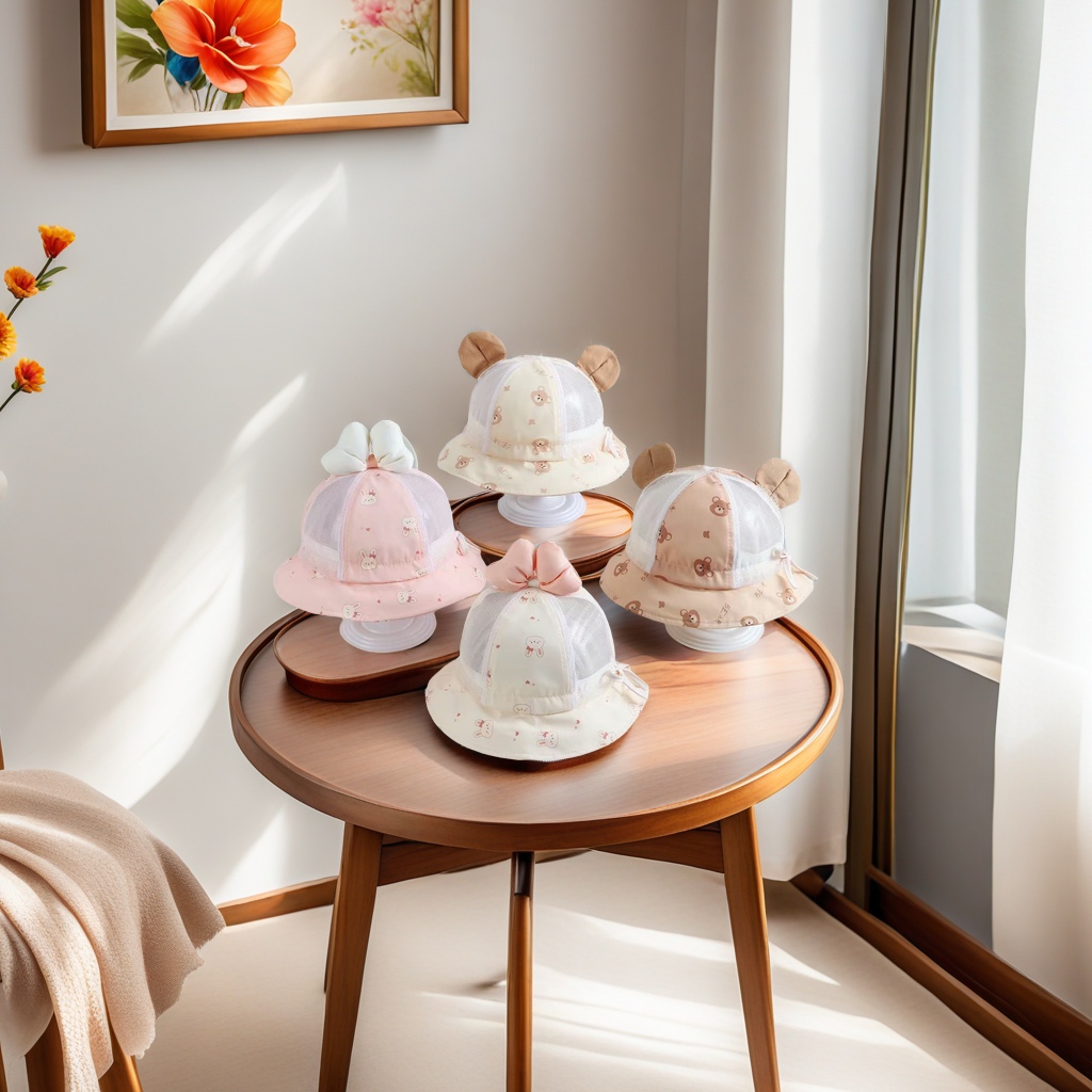 Baby hats, fisherman hats, and children's beach hats are perfect for outings, providing sun protection and head safety for babies. The baby fisherman hats are made of carefully selected materials and are comfortable and breathable details Picture