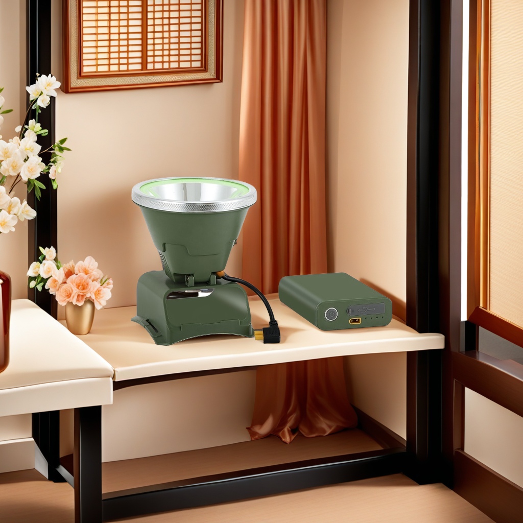 Outdoor large headlamp, USB charging high-intensity lamp for outdoor fishing, portable detachable outdoor headlamp, high brightness and long battery life