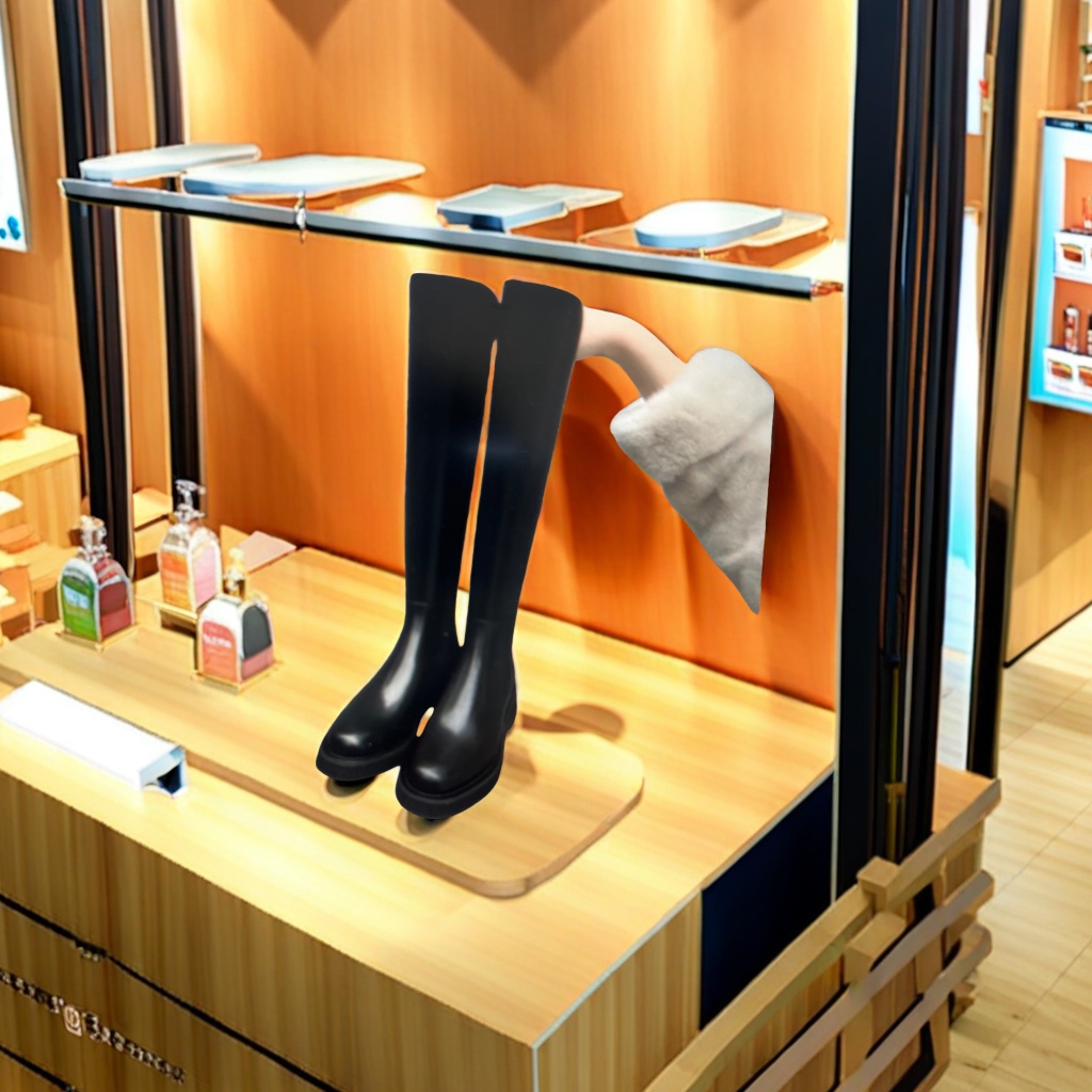 时尚秋冬新款女士长筒靴 高跟细跟绒面过膝靴 显瘦保暖靴子女款