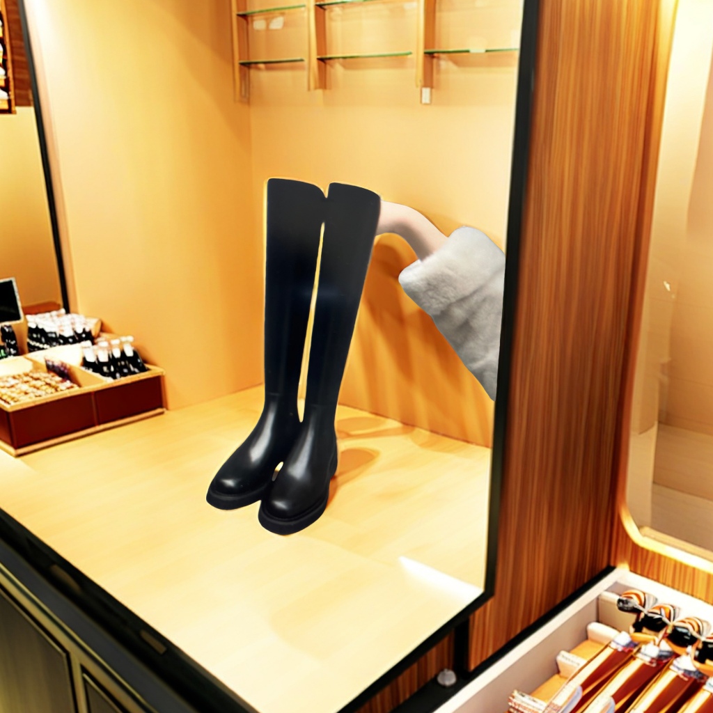 女式皮靴实物图