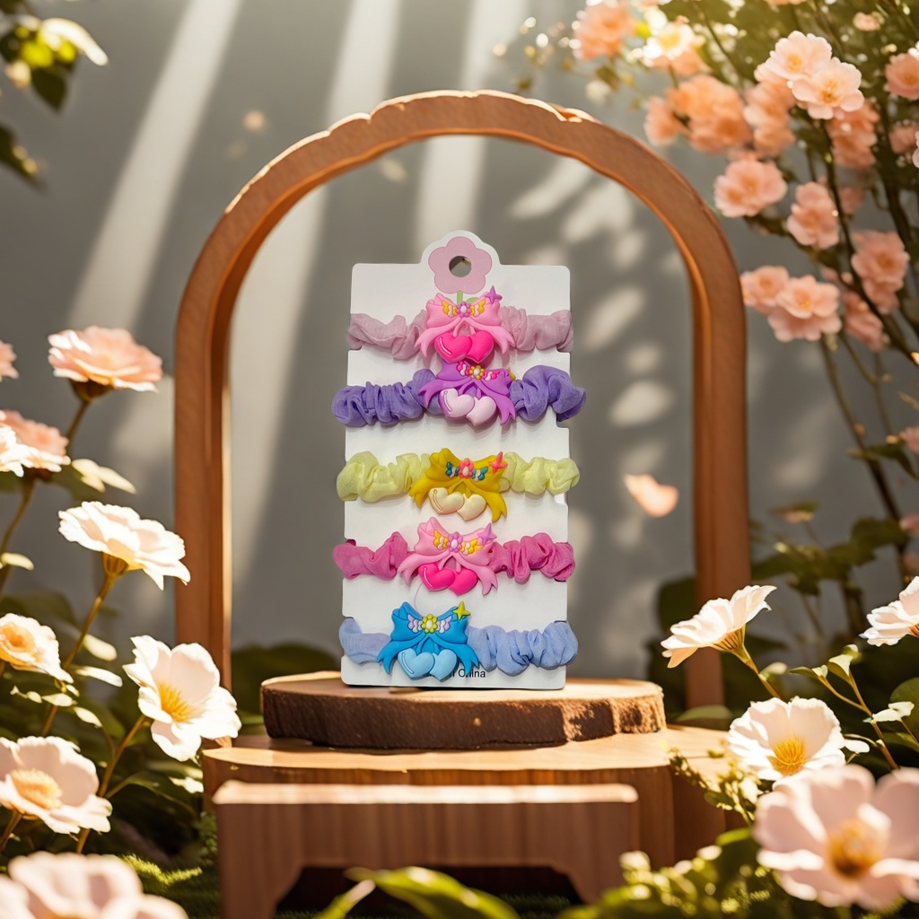 Children's cartoon small intestine hair bands are safe, non-toxic, soft, chewy and brightly colored details Picture