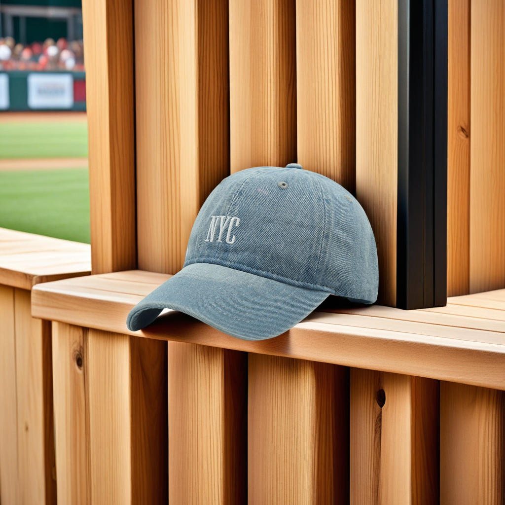 The retro baseball caps for men and women embroidered in NYC, washed denim baseball caps, embroidered and aged outdoor sun hats, and adult caps are all fashionable and trendy Specification image