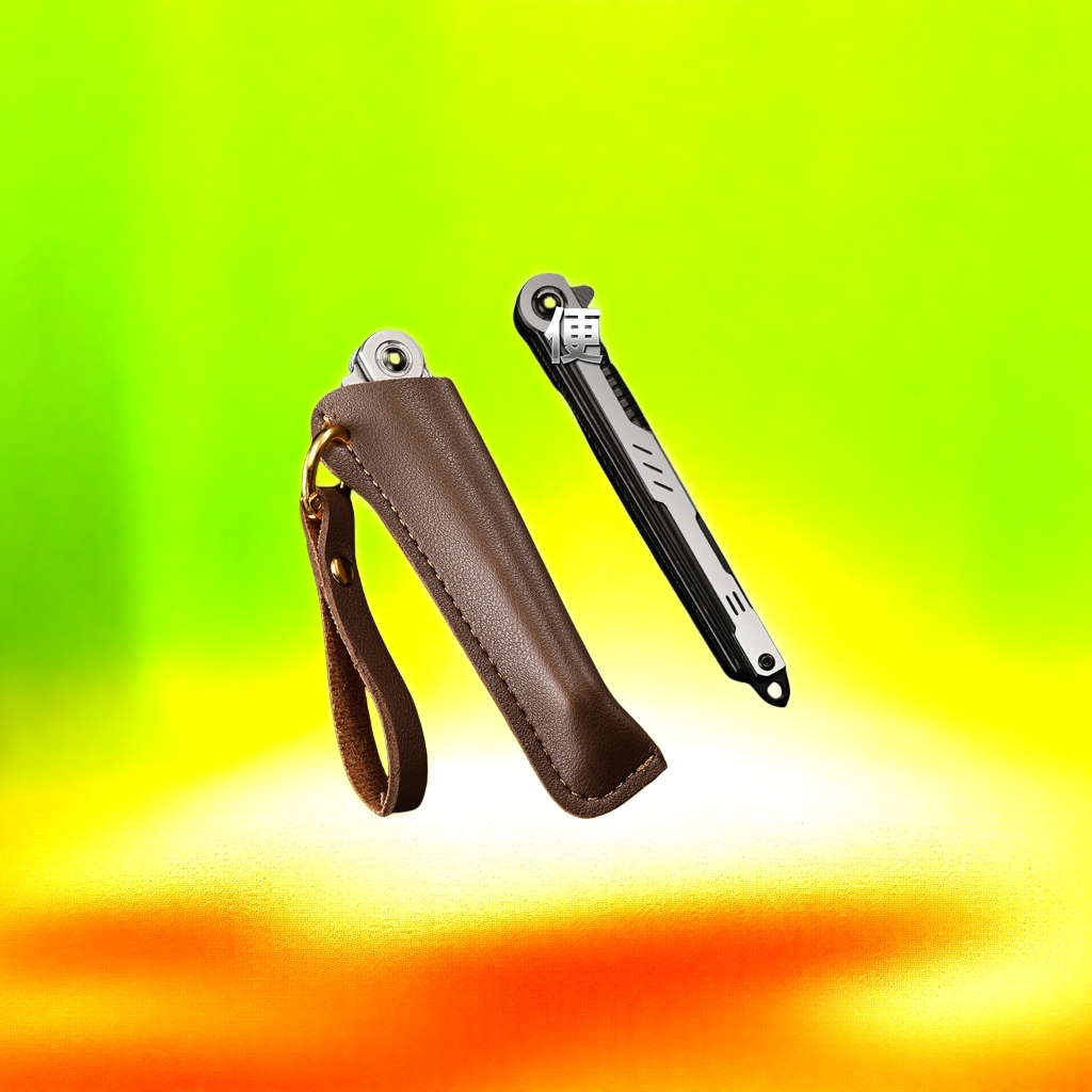 The Shenbi Outdoor portable M390 steel feather pattern folding knife, high-hardness pocket knife, camping fruit knife and folding knife are lightweight and practical Specification image