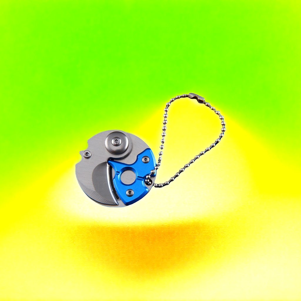 Mini outdoor folding knife, coin knife, multi-functional portable keychain knife, stainless steel fruit knife, folding knife, lightweight and practical, easy to carry with safety protection Item Picture