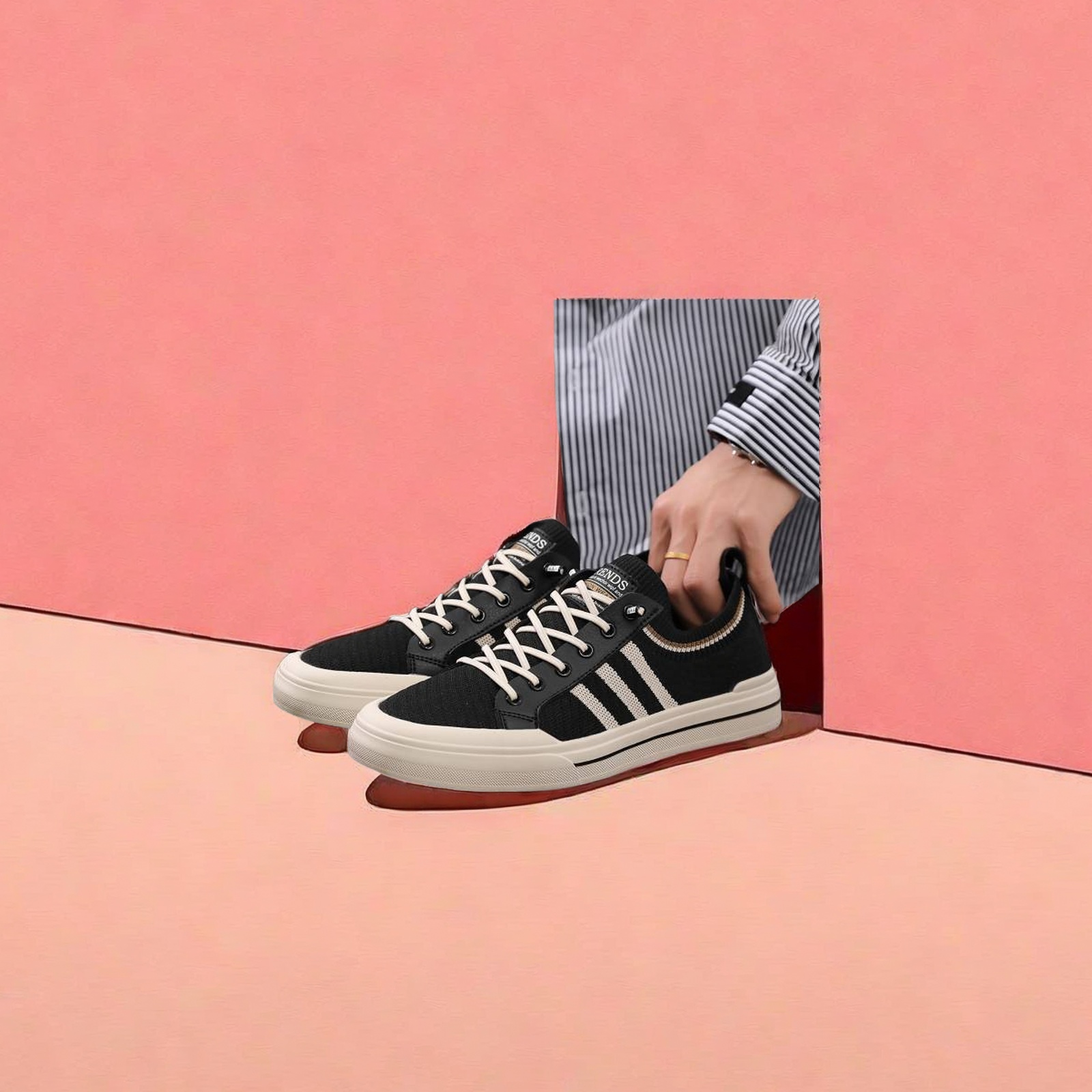 新款飞织透气舒适男款鞋子男士夏季休闲