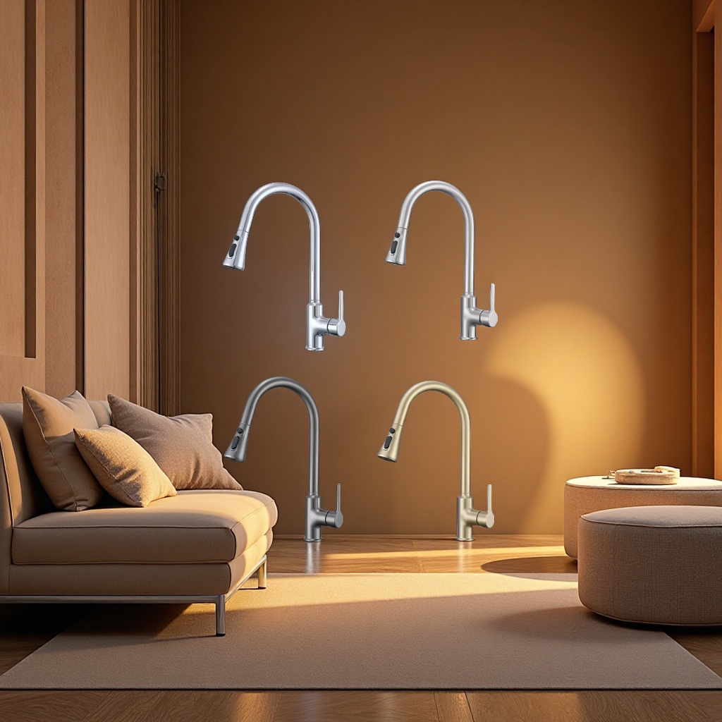 The pull-out kitchen faucet has a strong turning function and smooth drainage. The faucet has a unique design, is durable and practical. It is a new type of faucet Application Scenario