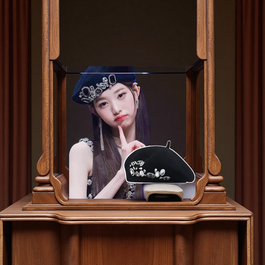 Zhang Yuanying's luxurious diamond thickened wool beret for women, a British retro autumn and winter versatile style painter's hat, bud hat headscarf, fashionable, warm and trendy new product details Picture