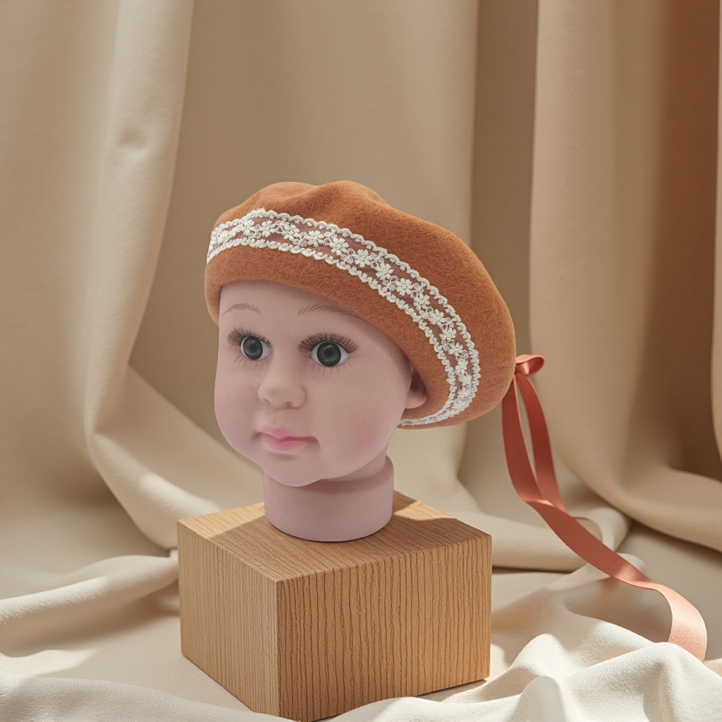 "Children's wool Beret women's pullover Versatile winter warm knitted cap Cashmere knitted fine texture soft and smooth, not prickly details Picture