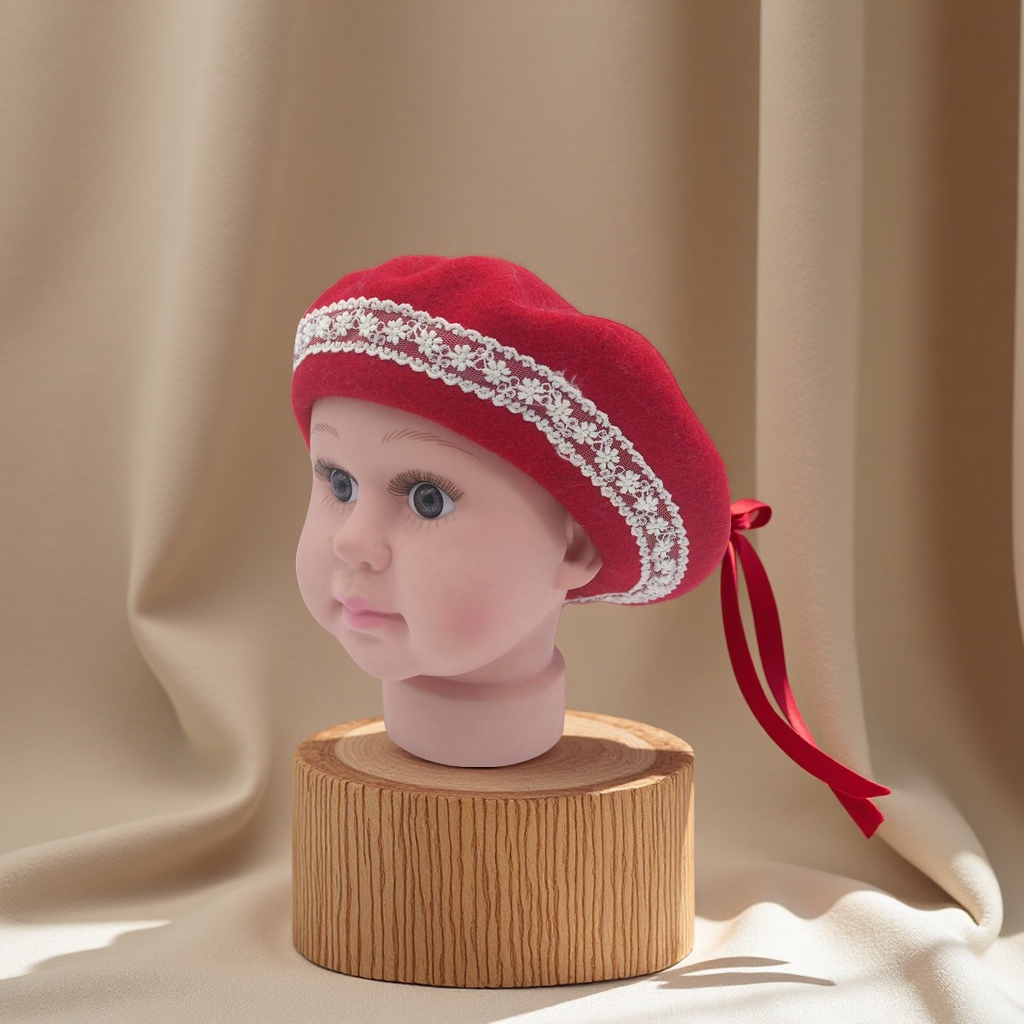 "Children's wool Beret women's pullover Versatile winter warm knitted cap Cashmere knitted fine texture soft and smooth, not prickly Application Scenario