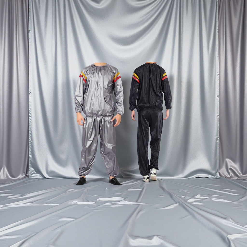 C Cross-border dedicated high-density PVC fabric silver sauna suit lightweight breathable sauna suit fitness fitness suit full figure