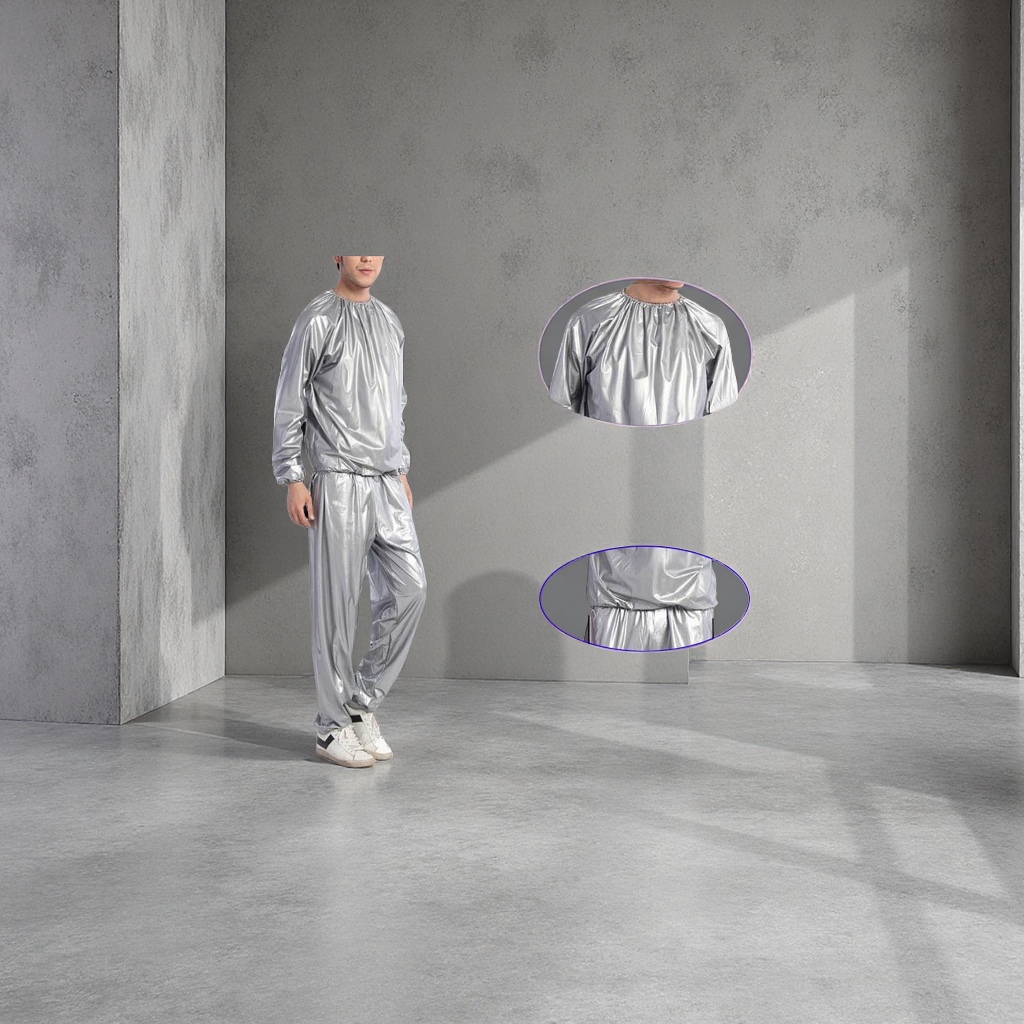 C Cross-border dedicated high-density PVC fabric silver sauna suit lightweight breathable sauna suit fitness fitness suit Application Scenario