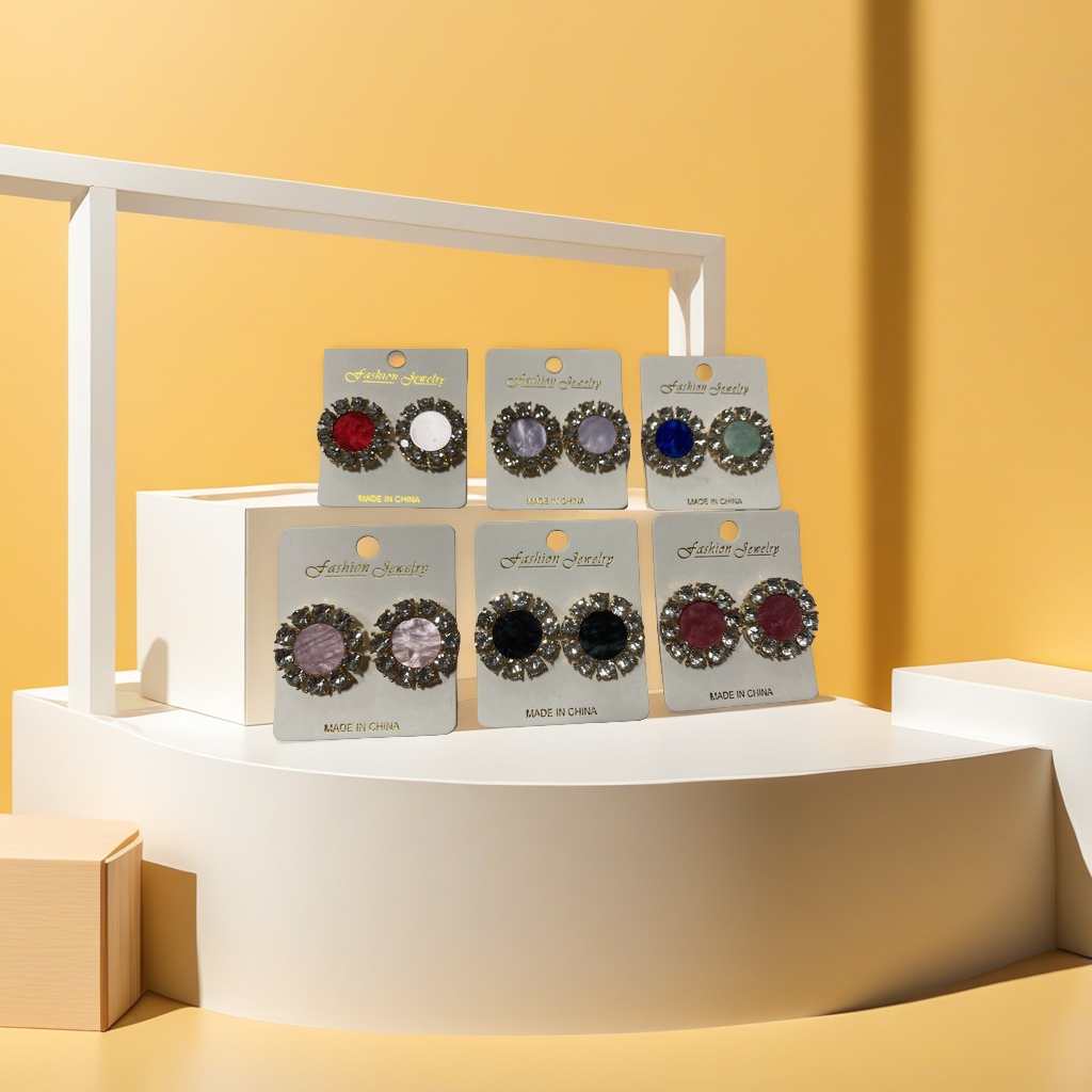 Colorful gemstone inlaid 925 sterling silver stud earrings, fashionable and simple earrings, women's personalized earrings, ear pins, high-end party jewelry Item Picture