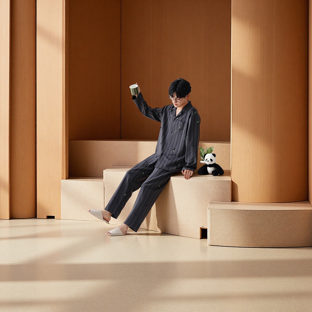 男士家居服实物图