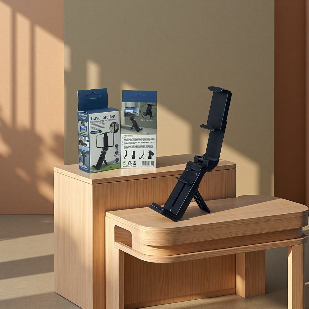多功能手机支架 360度手机支架 旅行支架 便携式手机支架白底实物图