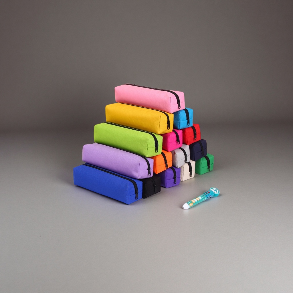 爆款八角简约设计纯色文具笔袋 大容量学生专用文具盒 高级感定制LOGO笔袋