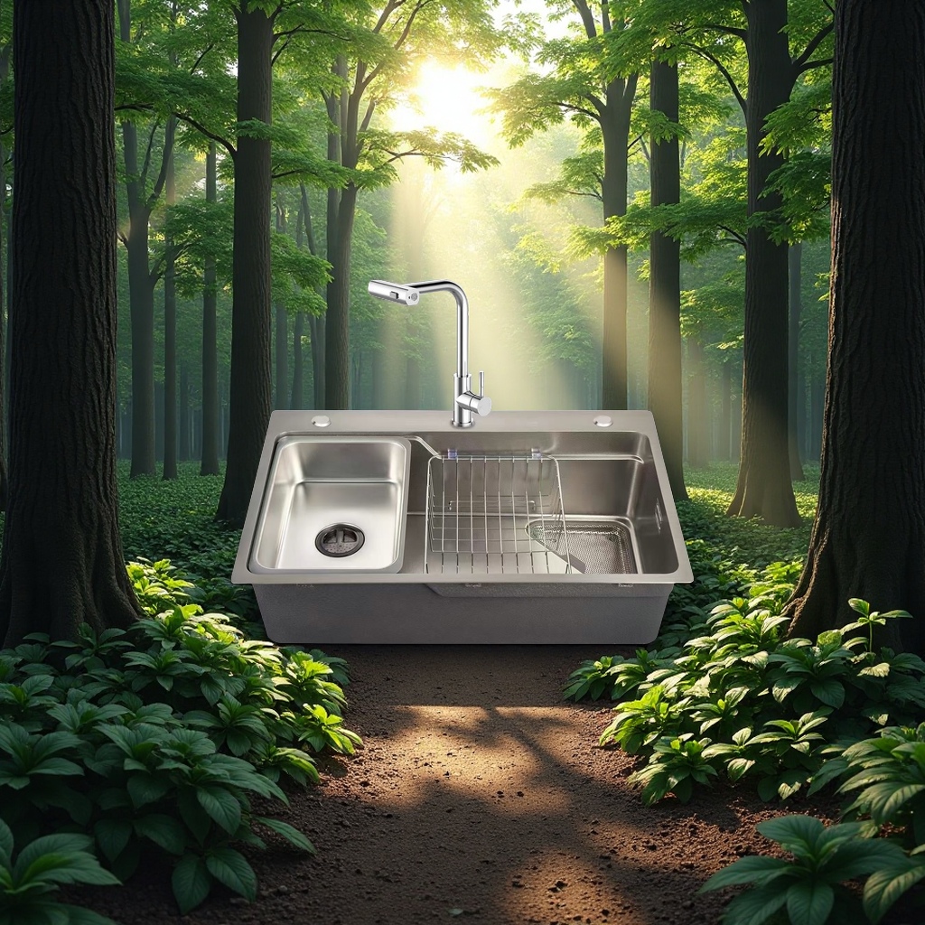 Stainless steel sink, large single sink, simple sink for rental house, household kitchen sink, durable and easy to clean sink Item Picture