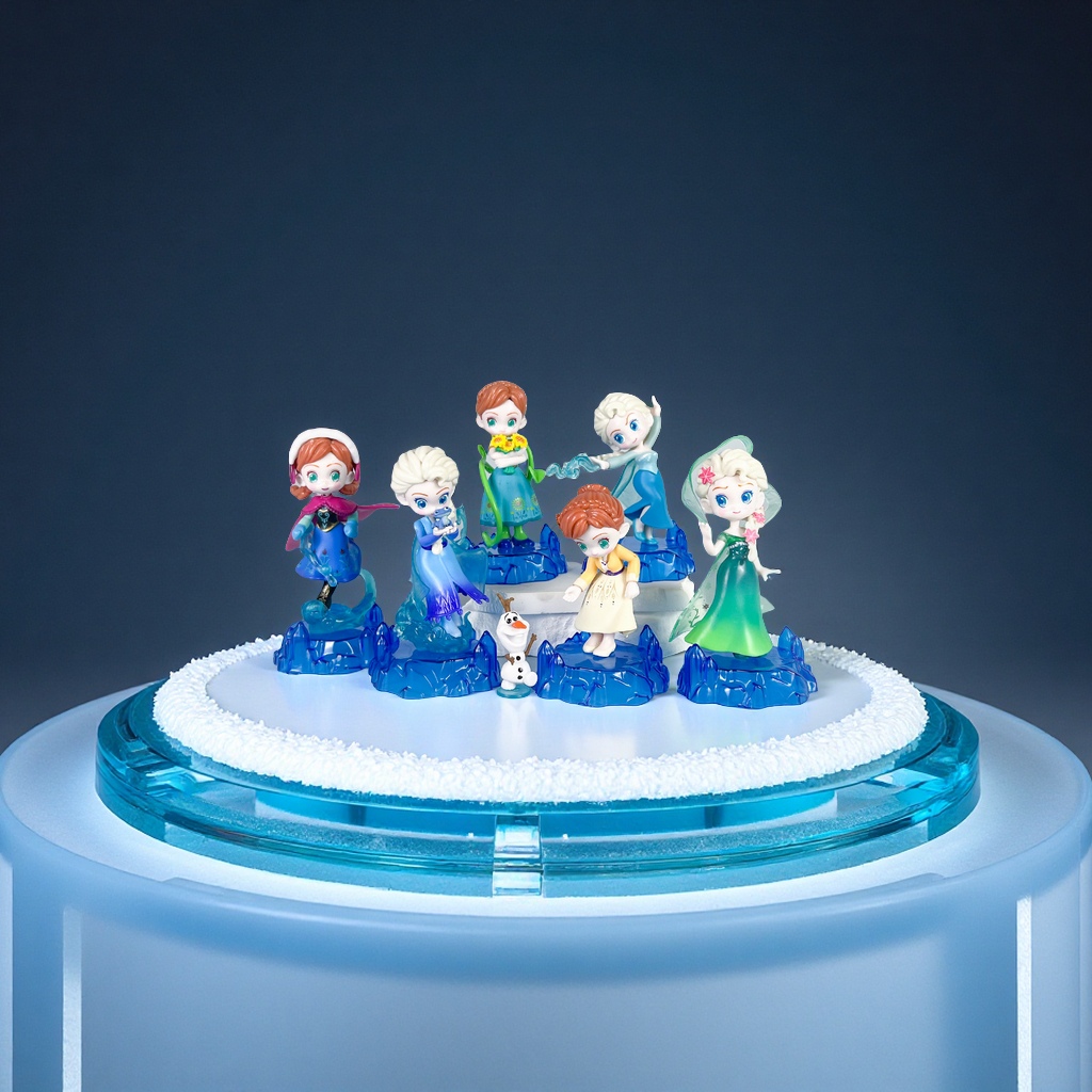 冰雪奇缘艾莎安娜公主动漫手办模型 盲盒玩偶 女孩桌面蛋糕摆件 周边玩具收藏品