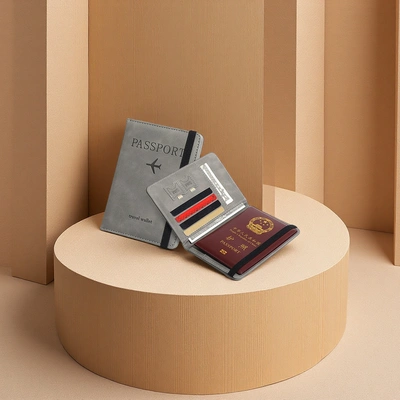 2025 New Rfid Anti-Magnetic Anti-Theft Brush Passport Bag Multi-Function Simple Card Bag Travel Necessary Cross-Border Ticket Bag Document Bag Anti-Loss Design