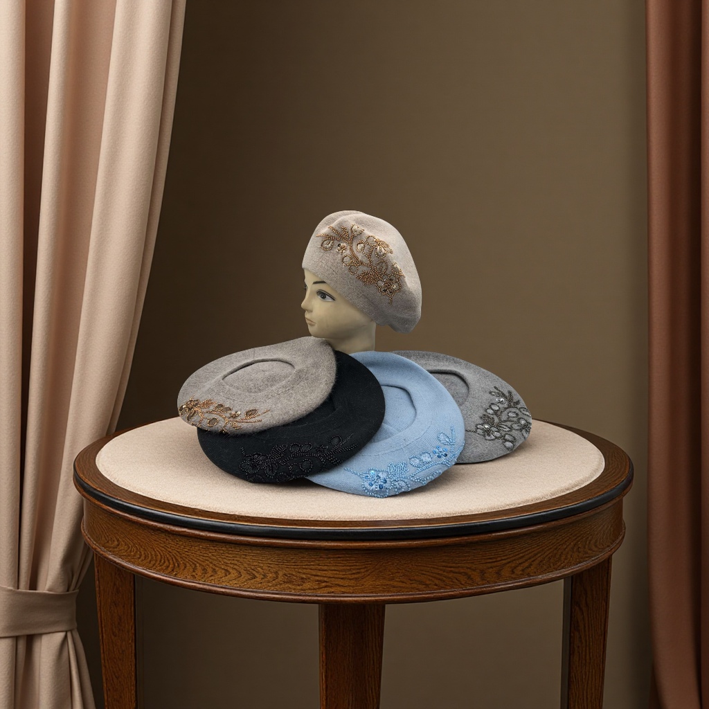 Knitted fashion hats, beret hats, woolen hats, clothing accessories, export hats