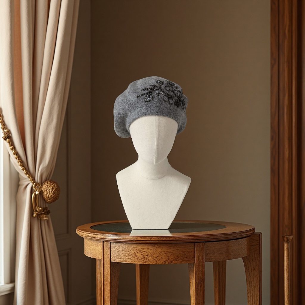 Knitted fashion hats, beret hats, woolen hats, clothing accessories, export hats details Picture