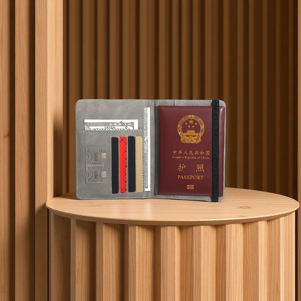 2025 New Rfid Anti-Magnetic Anti-Theft Brush Passport Bag Multi-Function Simple Card Bag Travel Necessary Cross-Border Ticket Bag Document Bag Anti-Loss Design Specification drawing