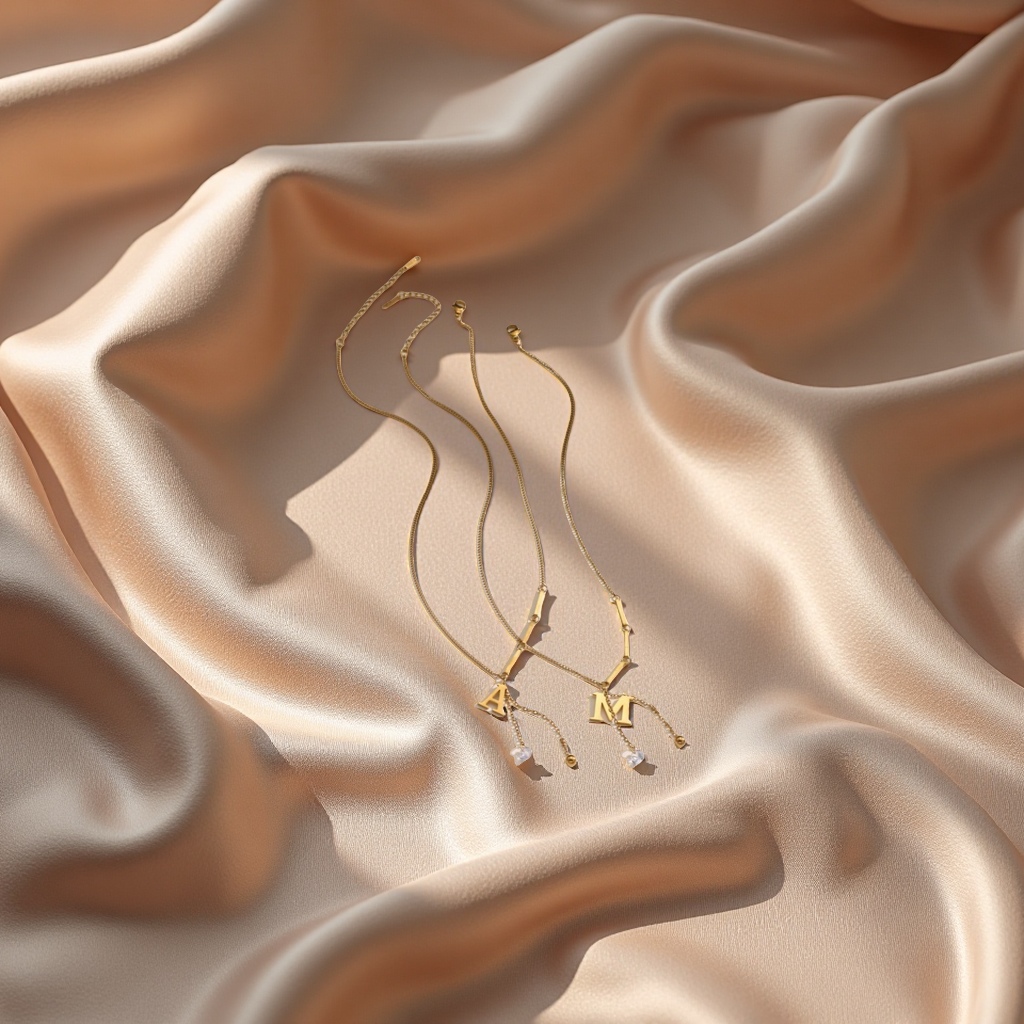 新款韩版轻奢高级时尚字母设计骨链 钛钢材质不掉色项链 潮流百搭饰品精致锁骨链