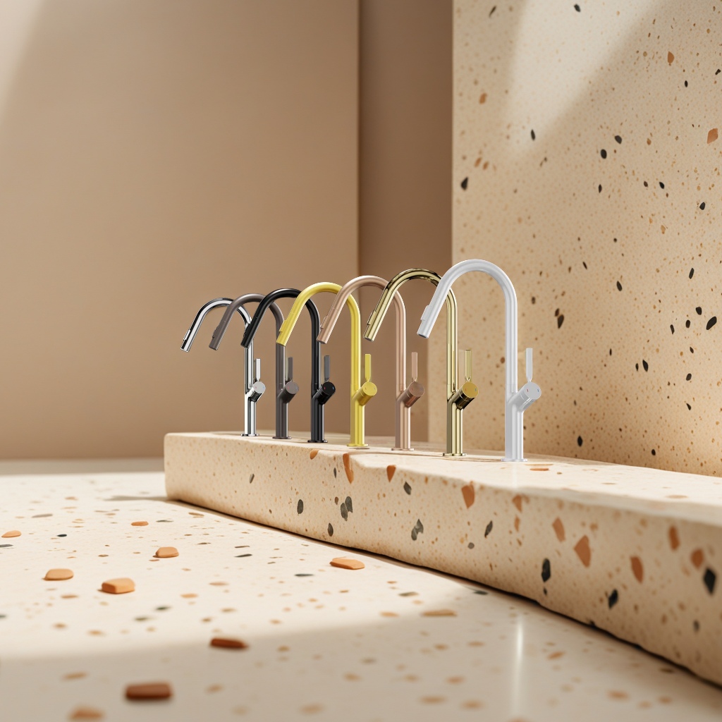 Cobre grifo de cocina grifo diseño flexible drenaje fácil limpieza de la cocina productos esenciales Application Scenario