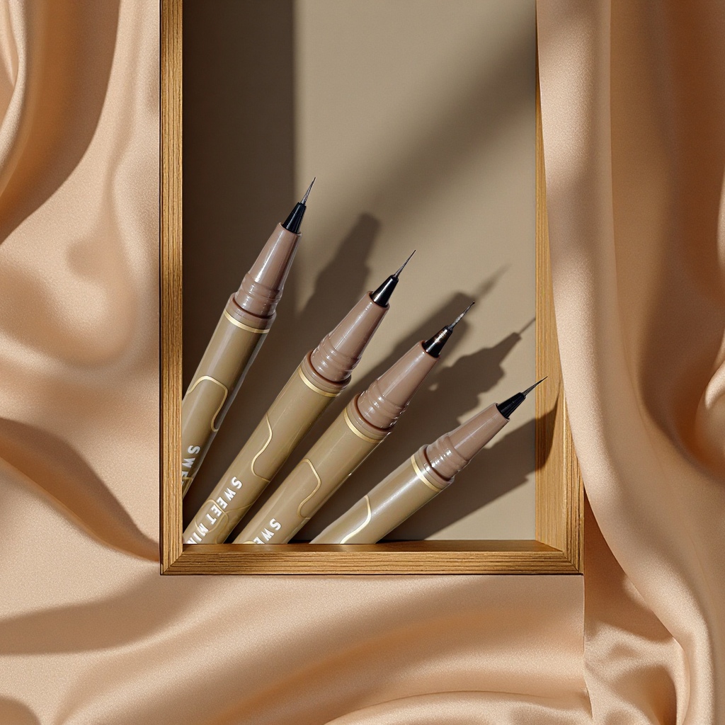Sweet Mint Fine Eyeliner Pen: Extremely fine, waterproof, sweat-proof, non-smudge makeup eyeliner liquid pen, eye-brightening and long-lasting color display
