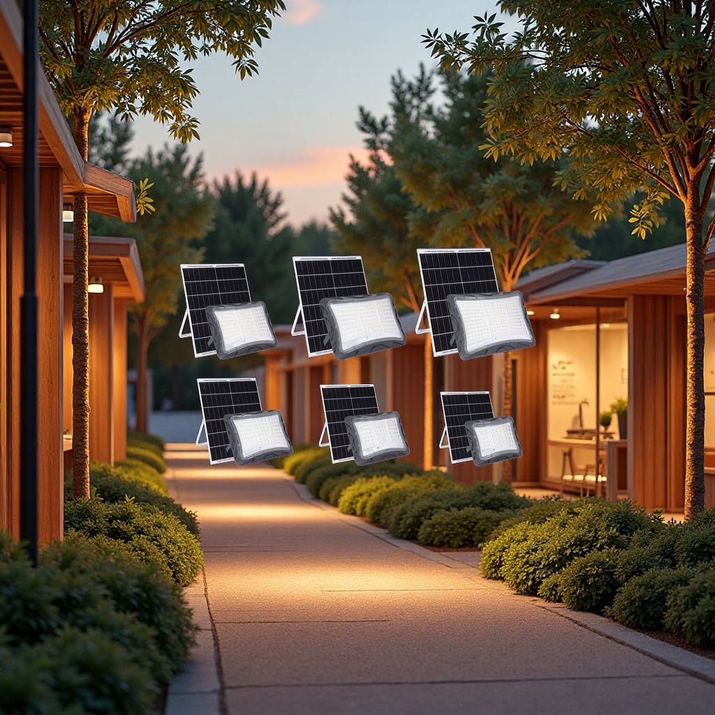 太阳能LED路灯户外防水投光灯 节能环保庭院装饰照明灯具