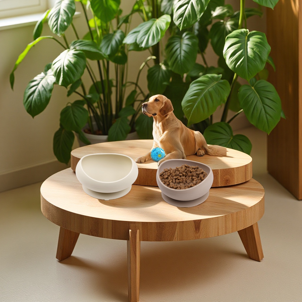 New large-capacity silicone pet bowl, round thickened dog food utensils, anti-tipping with suction cup, cat food bowl, multi-functional pet supplies, other categories details Picture