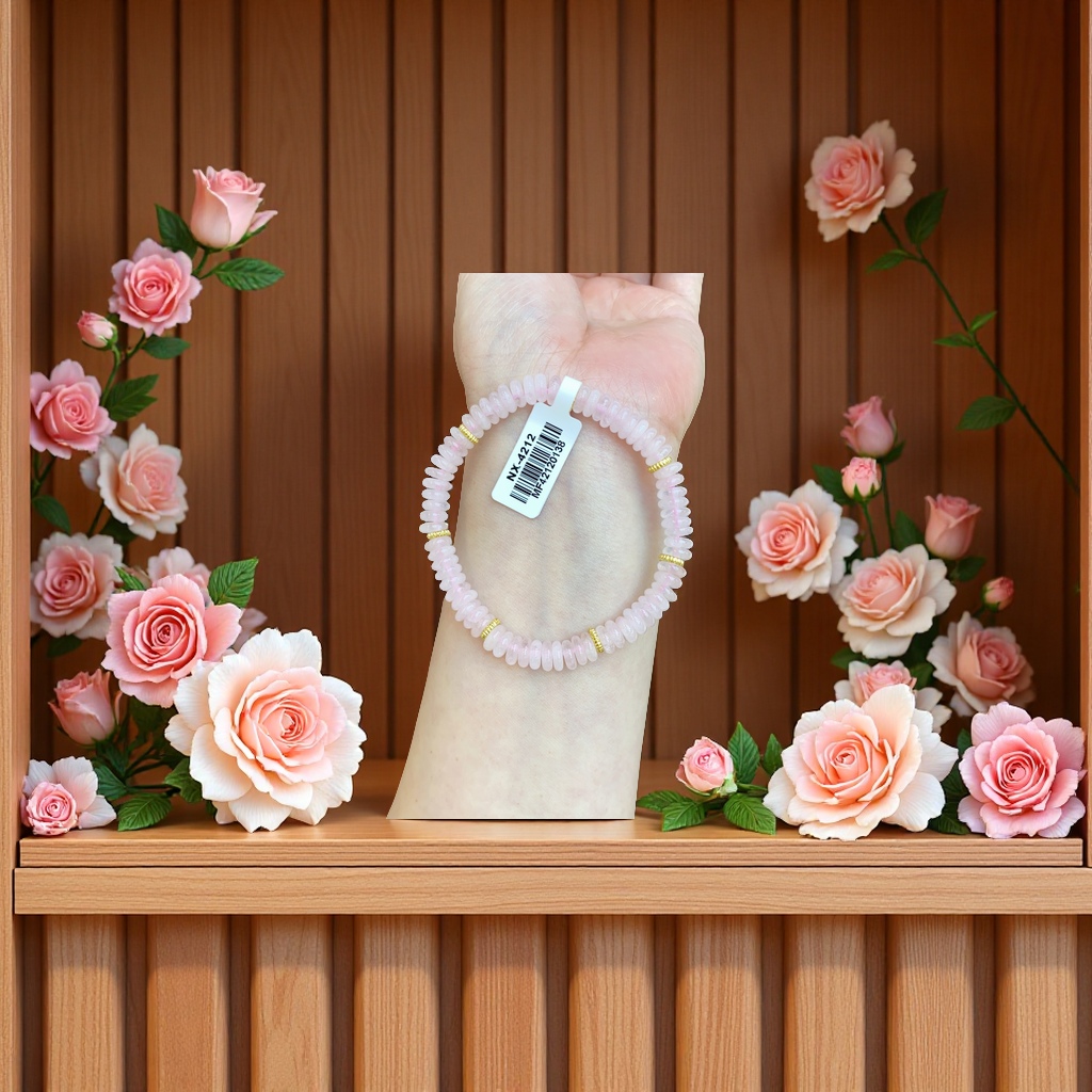 6mm多宝盘珠单圈手链 热销治愈系白粉水晶手链 彩虹药片手串伴手礼 手链批发热销款